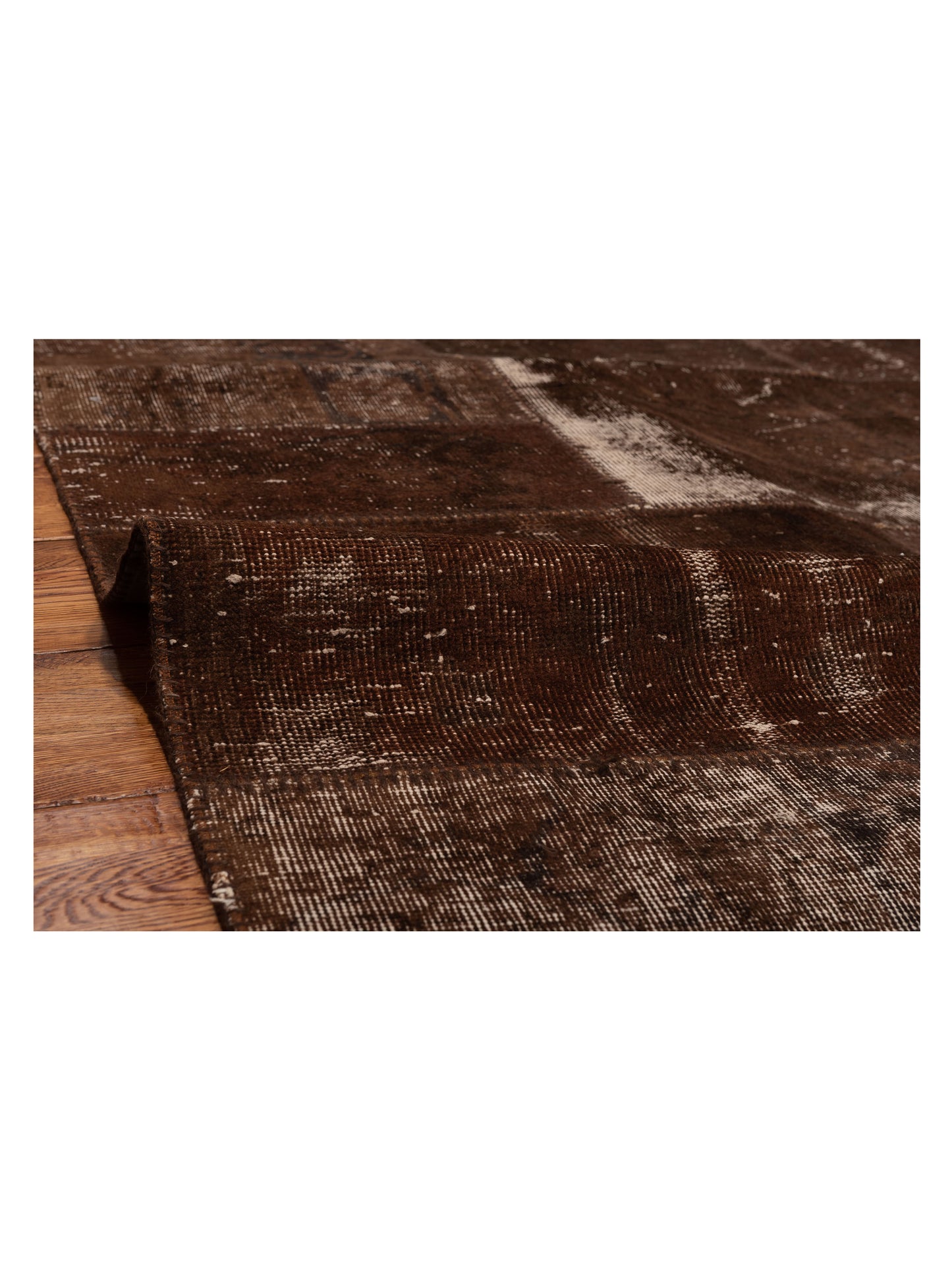 Turkish Vestige Patchwork 113240 Dark Brown 9x12 Hand Knotted Rug
