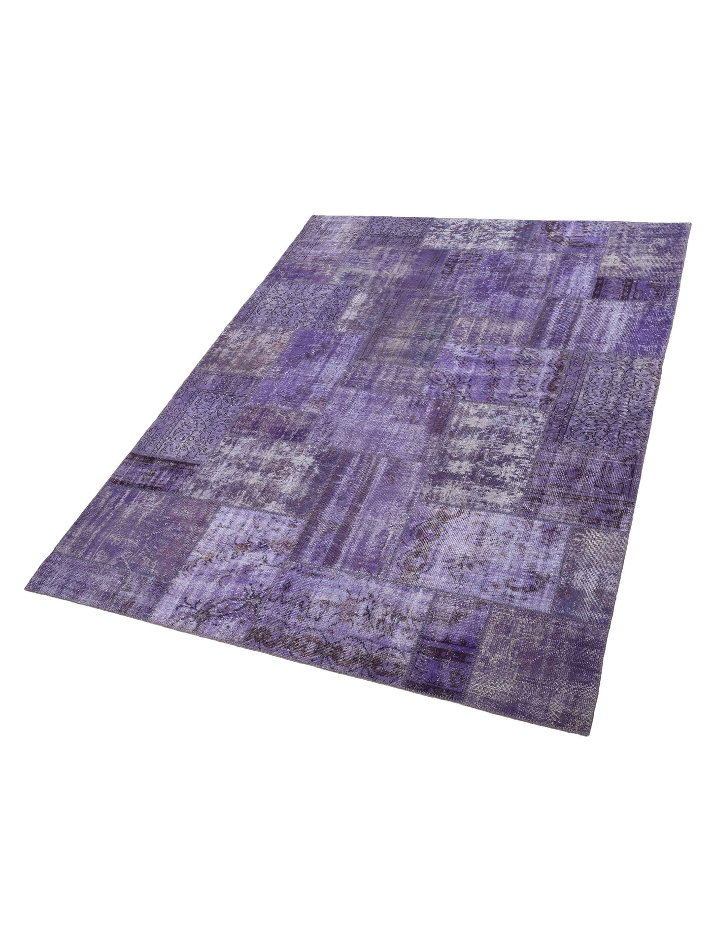 Turkish Vestige Patchwork 113281 Purple 9x12 Hand Knotted Rug