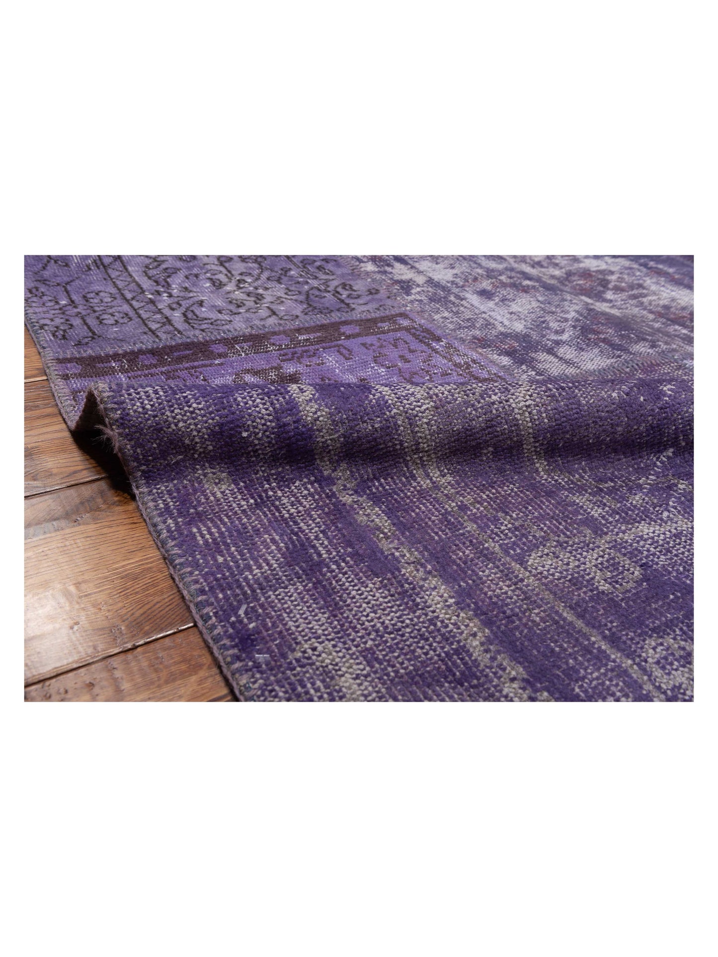 Turkish Vestige Patchwork 113281 Purple 9x12 Hand Knotted Rug