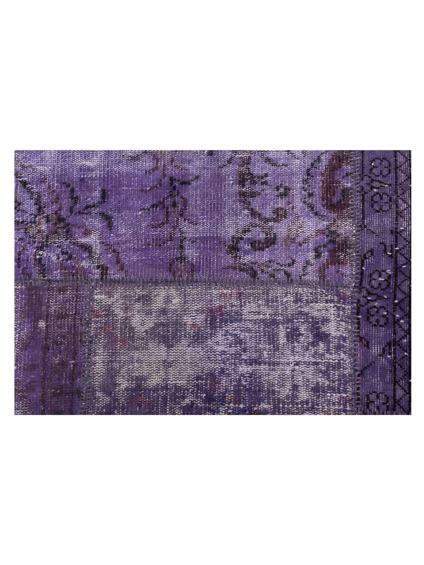 Turkish Vestige Patchwork 113281 Purple 9x12 Hand Knotted Rug