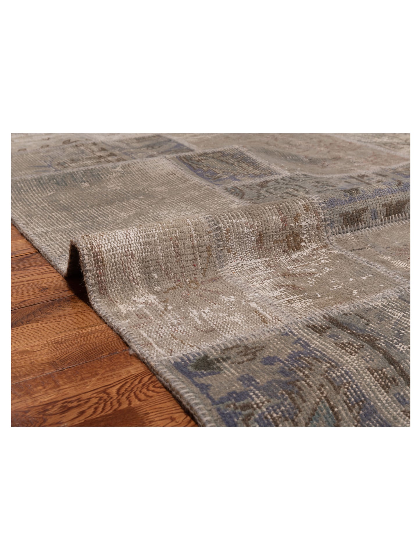 Turkish Vestige Patchwork 113282 Gray 6x9 Hand Knotted Rug