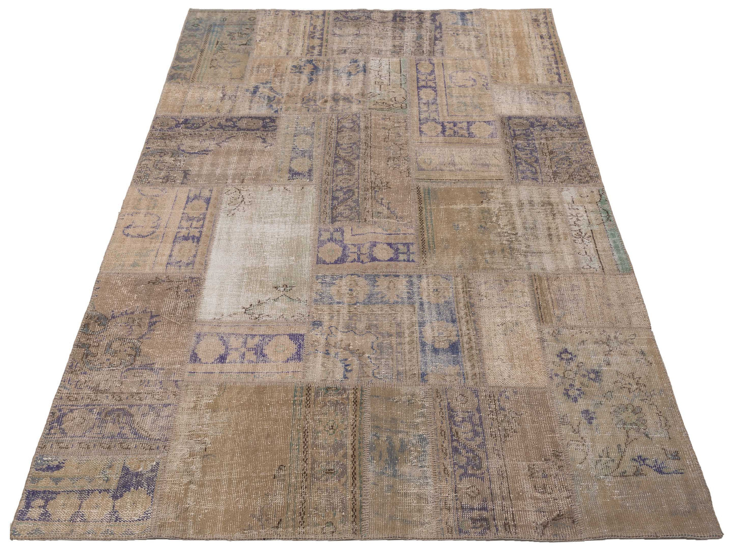 Turkish Vestige Patchwork 113324 Beige 8.3x9.10 Hand Knotted Rug