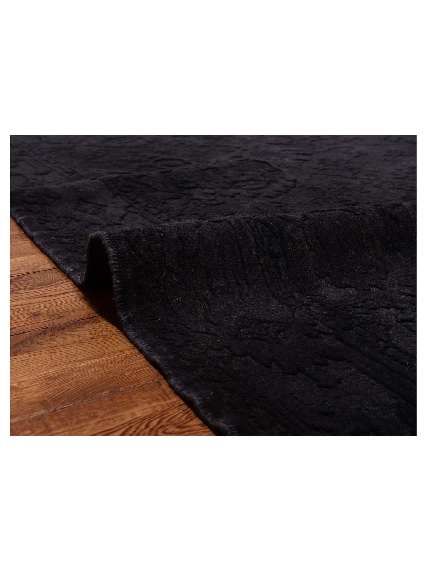 Vintage 113325 Black 5.9x8.4 Hand Knotted Rug