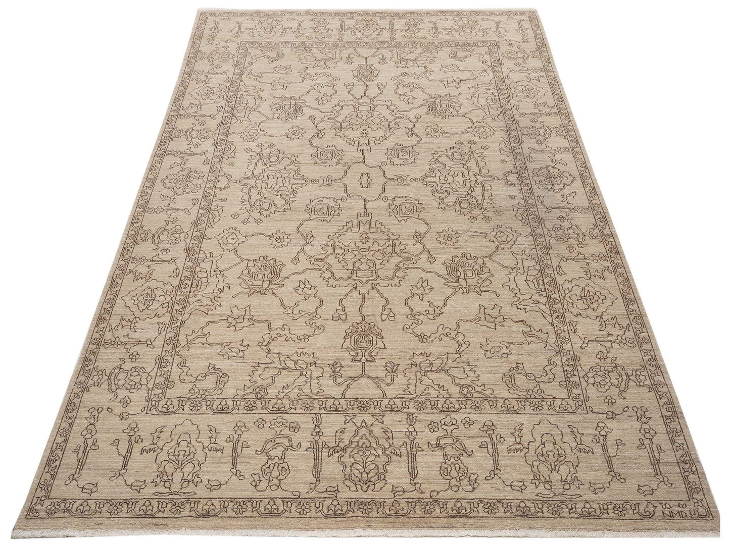 Ceyhan Opal Beige Brown 8.1x9.11 Hand Knotted Rug