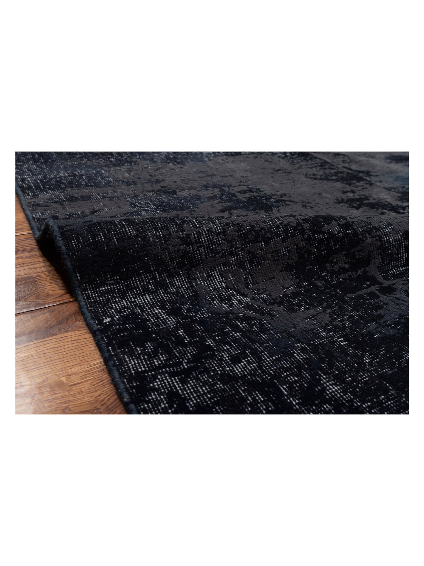 Vintage 113372 Black 8.10x12.6 Hand Knotted Rug