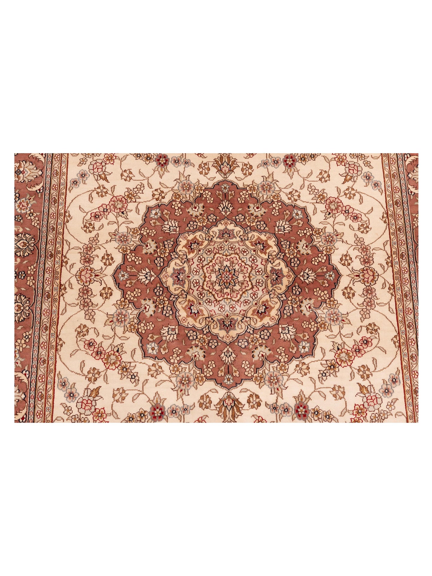Elegance 113682 Ivory Pink 4x5.11 Hand Knotted Rug