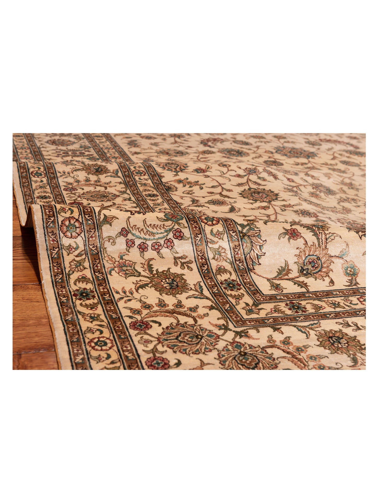 Pure Silk 113733 Ivory Ivory 6.3x8.11 Hand Knotted Rug