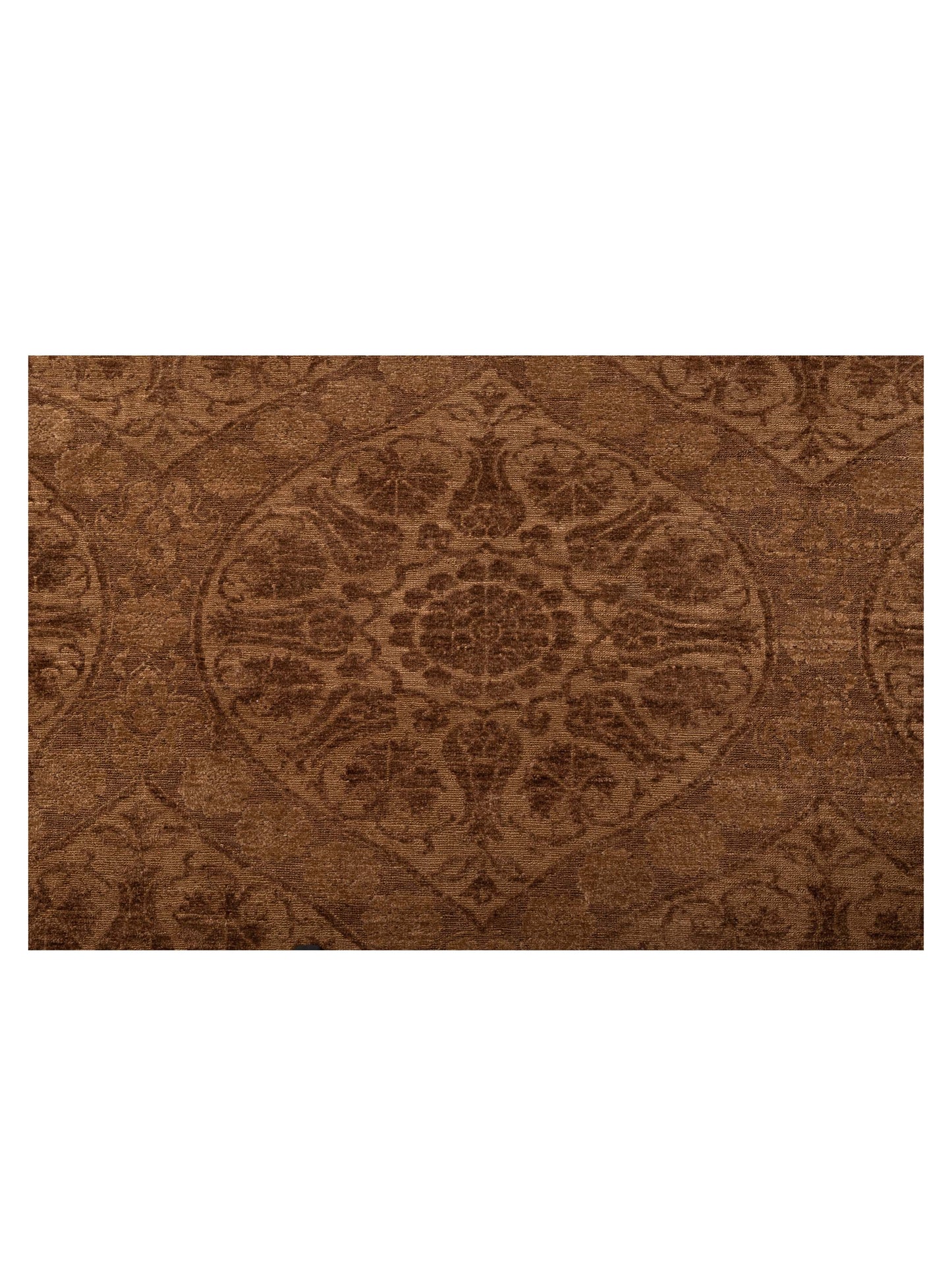 Defne Lotus Brown Dark Brown 14.10x15.8 Hand Knotted Rug