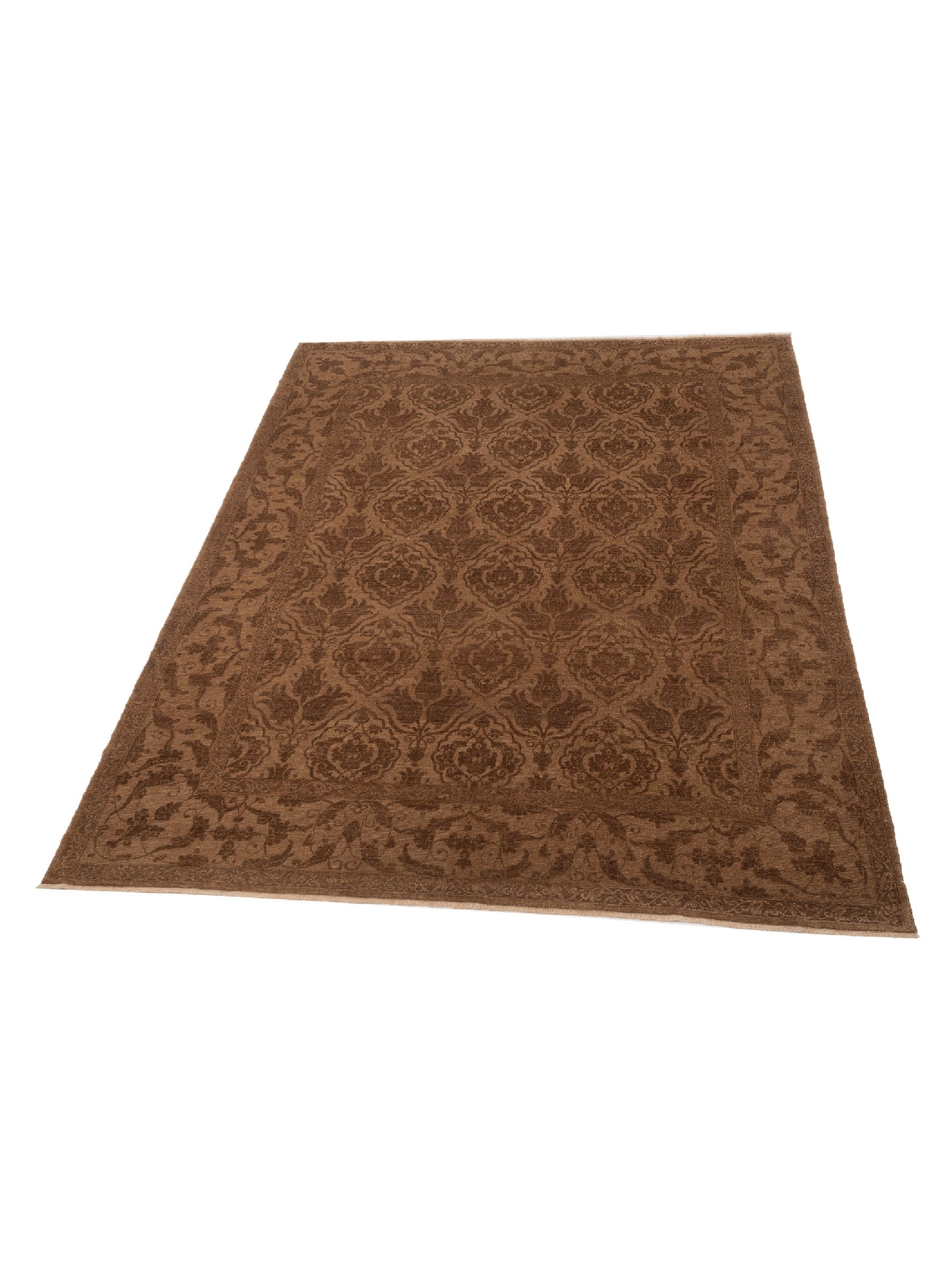 Defne Tulip Brown Dark Brown 9.4x11.8 Hand Knotted Rug