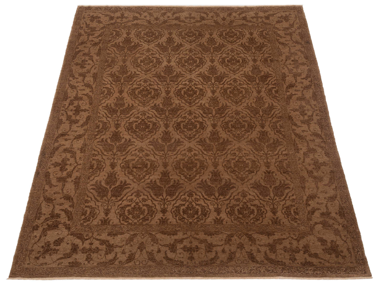 Defne Tulip Brown Dark Brown 9.4x11.8 Hand Knotted Rug