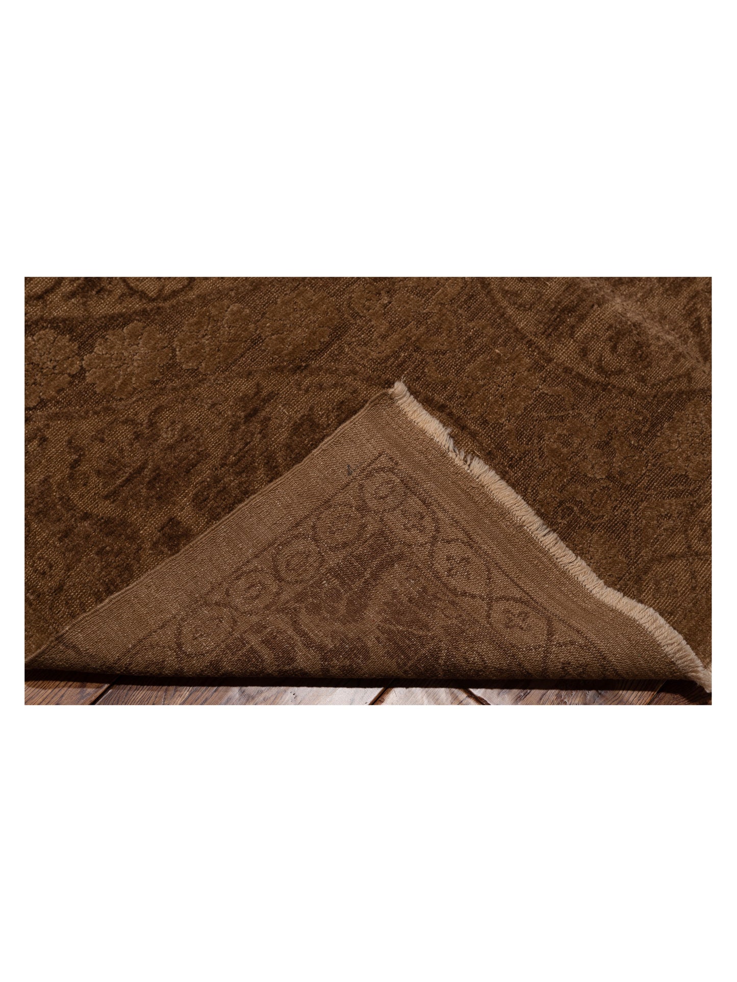 Defne Lotus Brown Dark Brown 12.7x17.9 Hand Knotted Rug