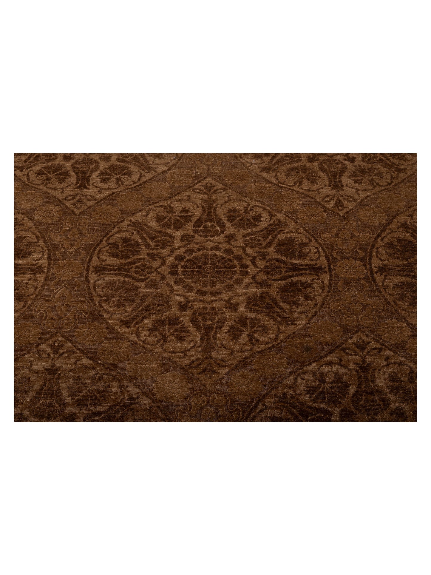 Defne Lotus Brown Dark Brown 12.7x17.9 Hand Knotted Rug