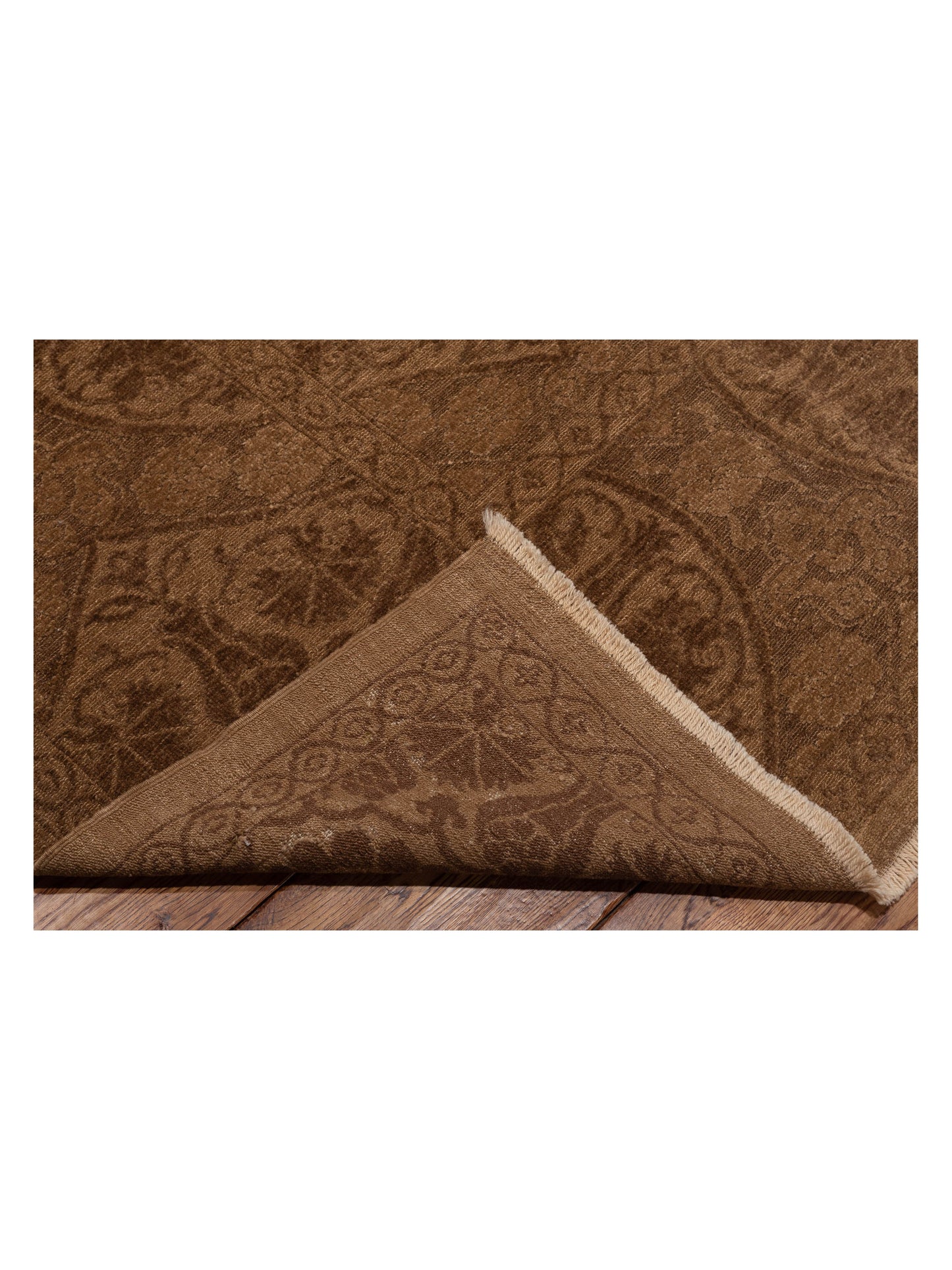 Defne Lotus Brown Dark Brown 10.5x13.7 Hand Knotted Rug