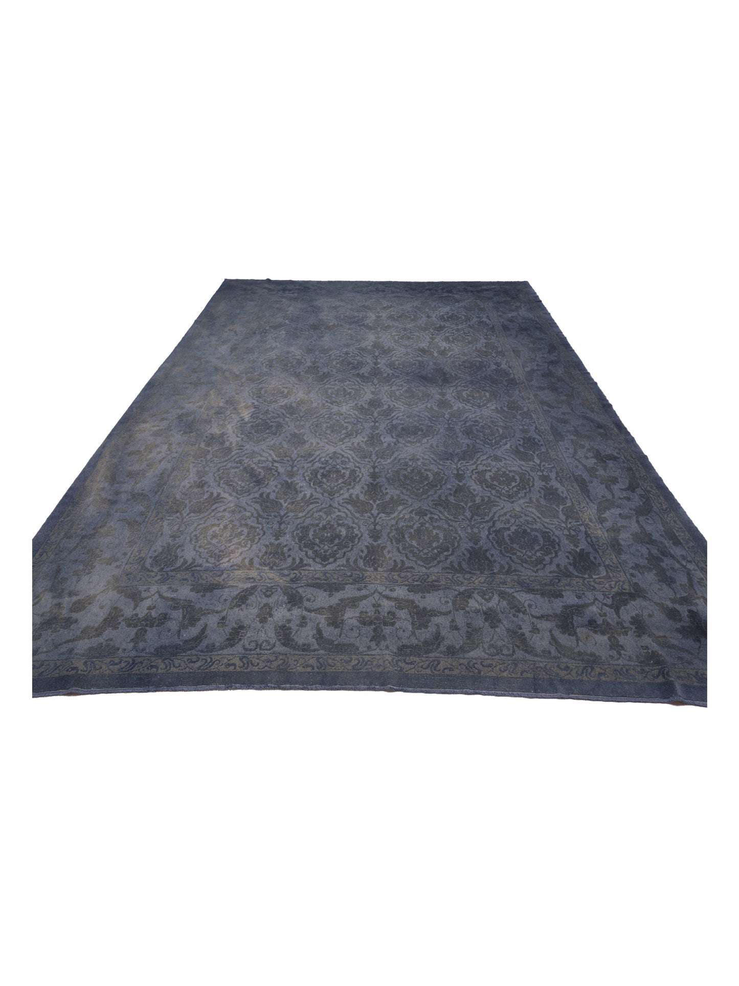 Color Bouquet 113942 Blue Charcoal 12.6x17.5 Hand Knotted Rug