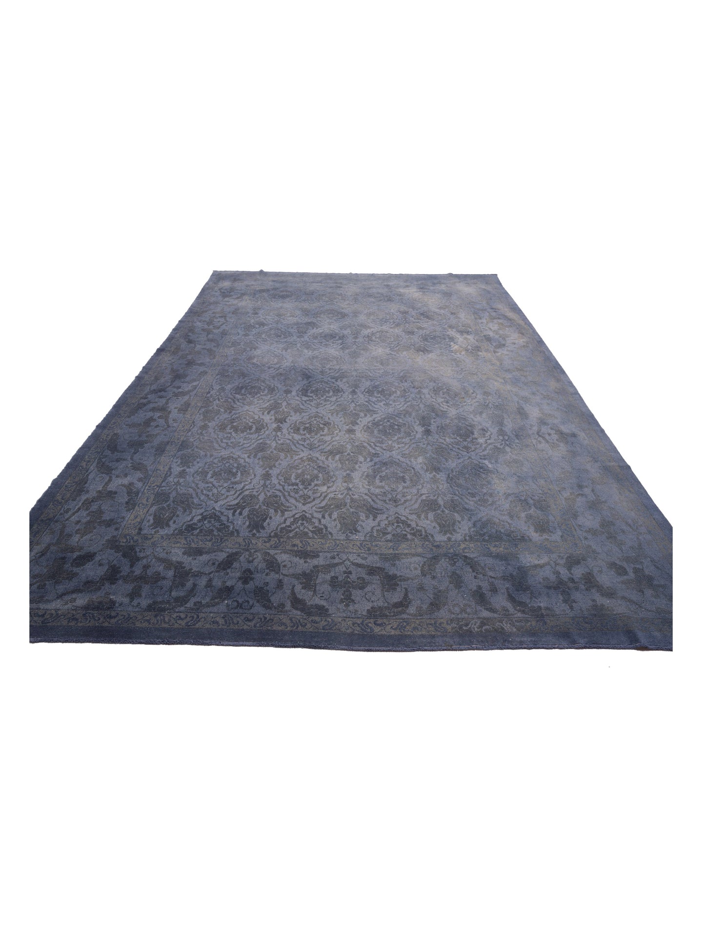 Color Bouquet 113942 Blue Charcoal 12.6x17.5 Hand Knotted Rug