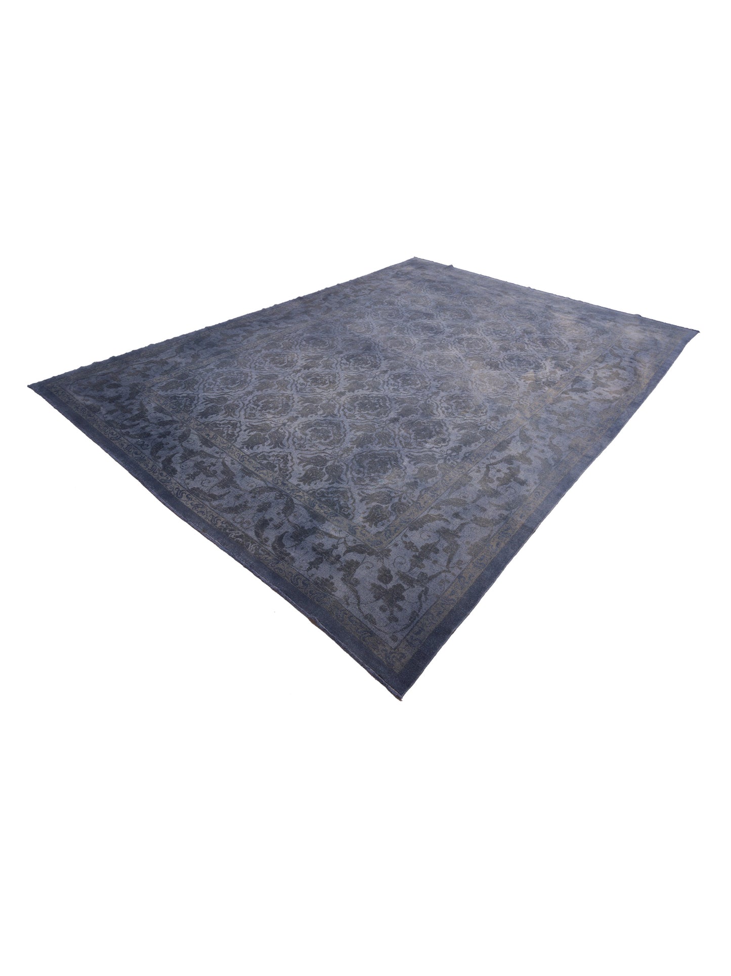 Color Bouquet 113942 Blue Charcoal 12.6x17.5 Hand Knotted Rug