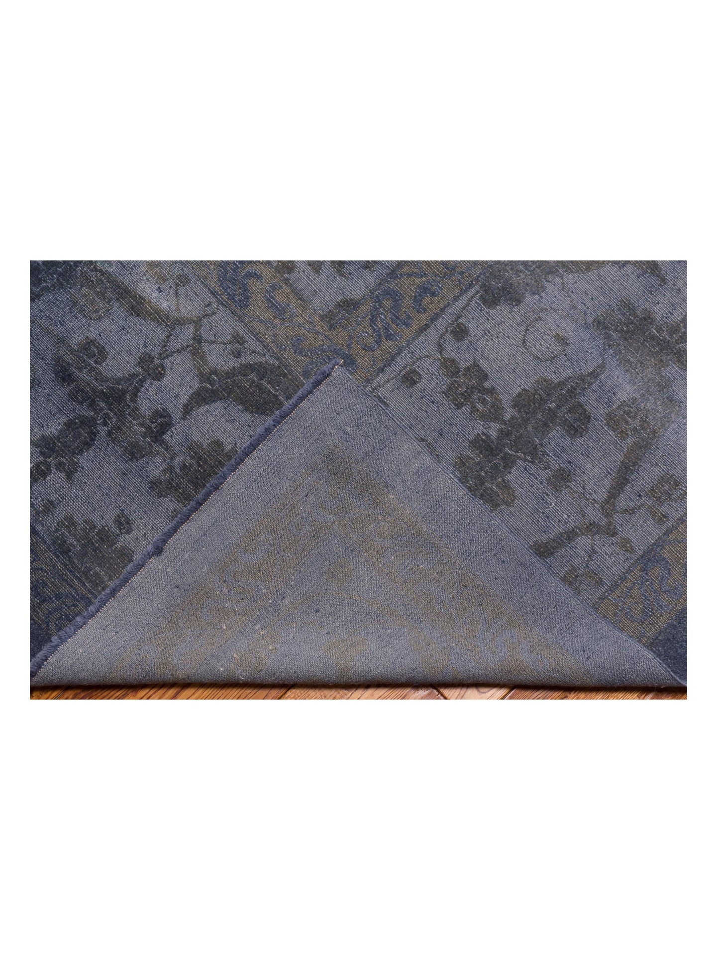 Color Bouquet 113942 Blue Charcoal 12.6x17.5 Hand Knotted Rug