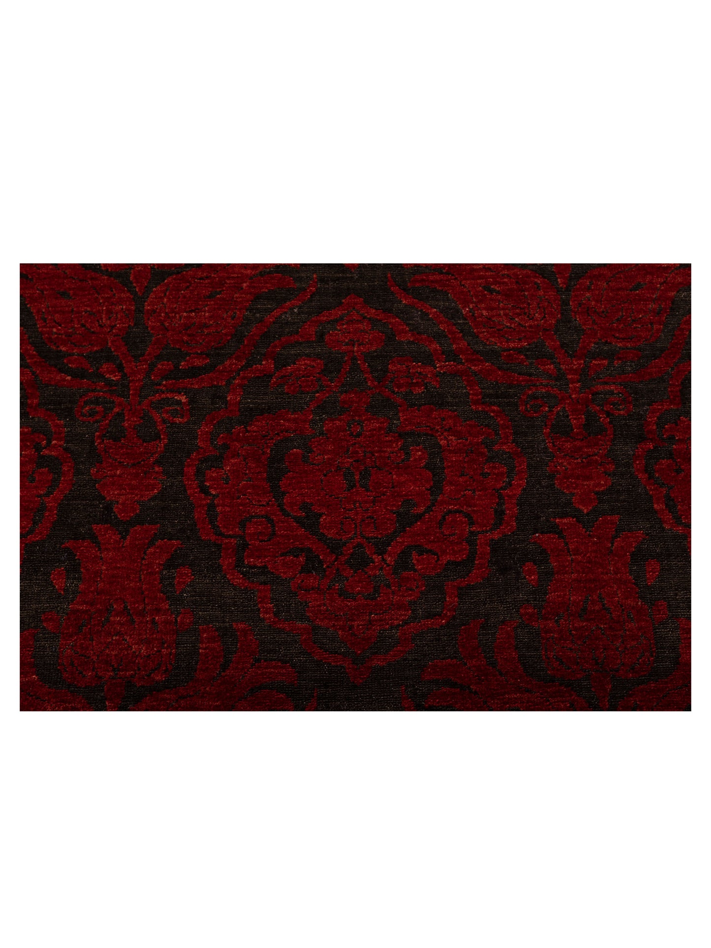 Defne Tulip Charcoal Red 12.7x17.5 Hand Knotted Rug