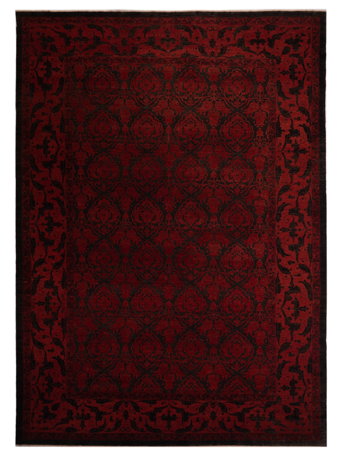 Pasha Defne Charcoal Red Transitional