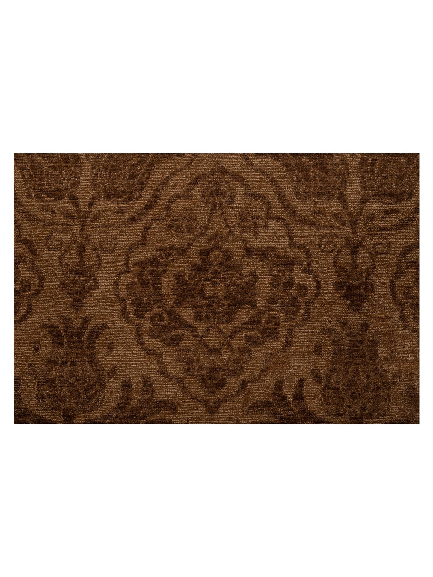 Defne Tulip Brown Dark Brown 10.6x13.6 Hand Knotted Rug