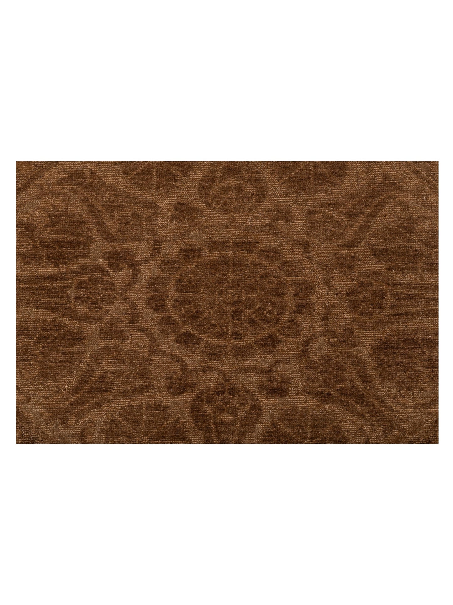 Defne Lotus Brown Dark Brown 10.6x13.8 Hand Knotted Rug