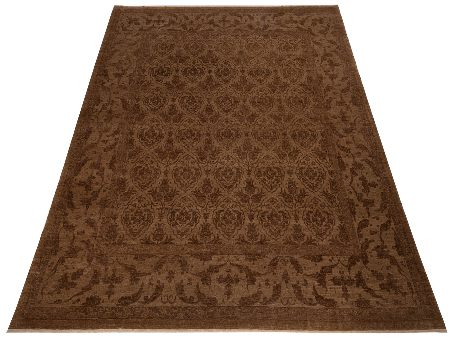 Defne Tulip Brown Dark Brown 14.8x15.7 Hand Knotted Rug