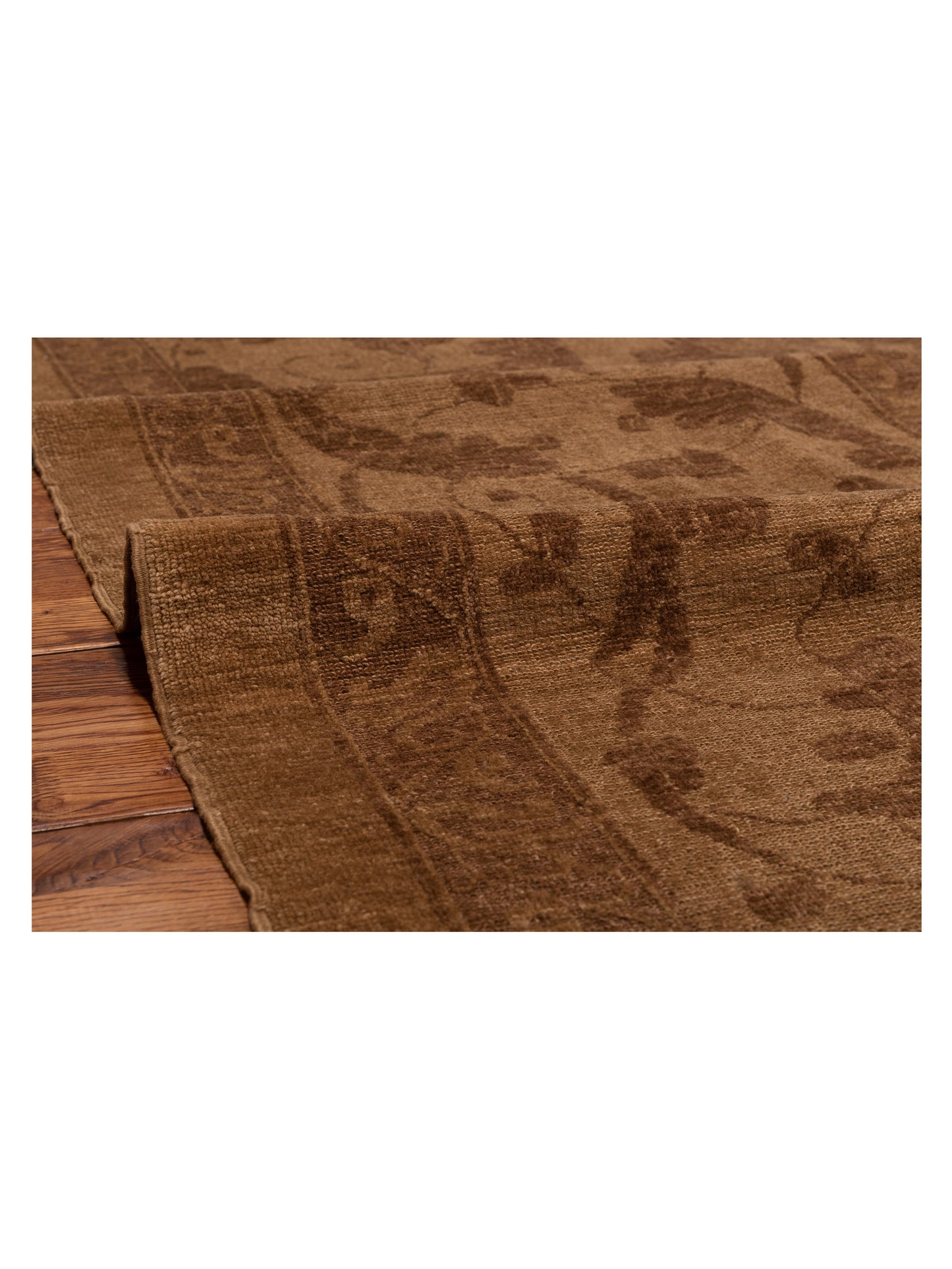 Defne Tulip Brown Dark Brown 14.8x15.7 Hand Knotted Rug