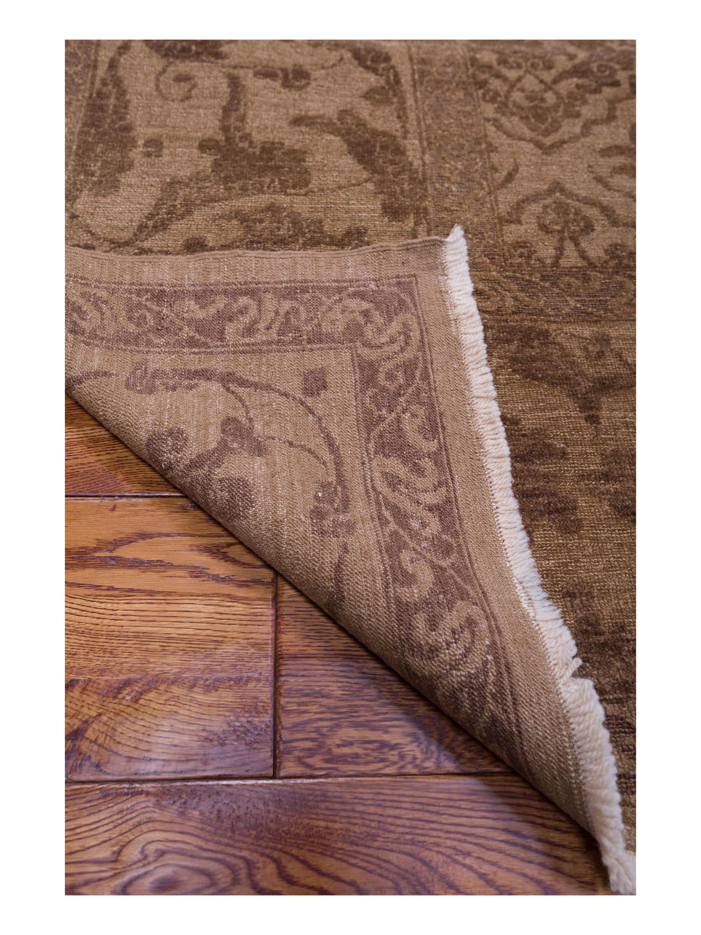 Defne Tulip Brown Dark Brown 10.3x13.8 Hand Knotted Rug