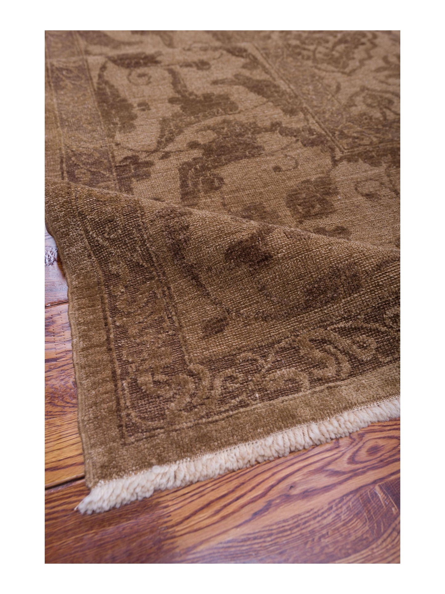 Defne Tulip Brown Dark Brown 10.3x13.8 Hand Knotted Rug