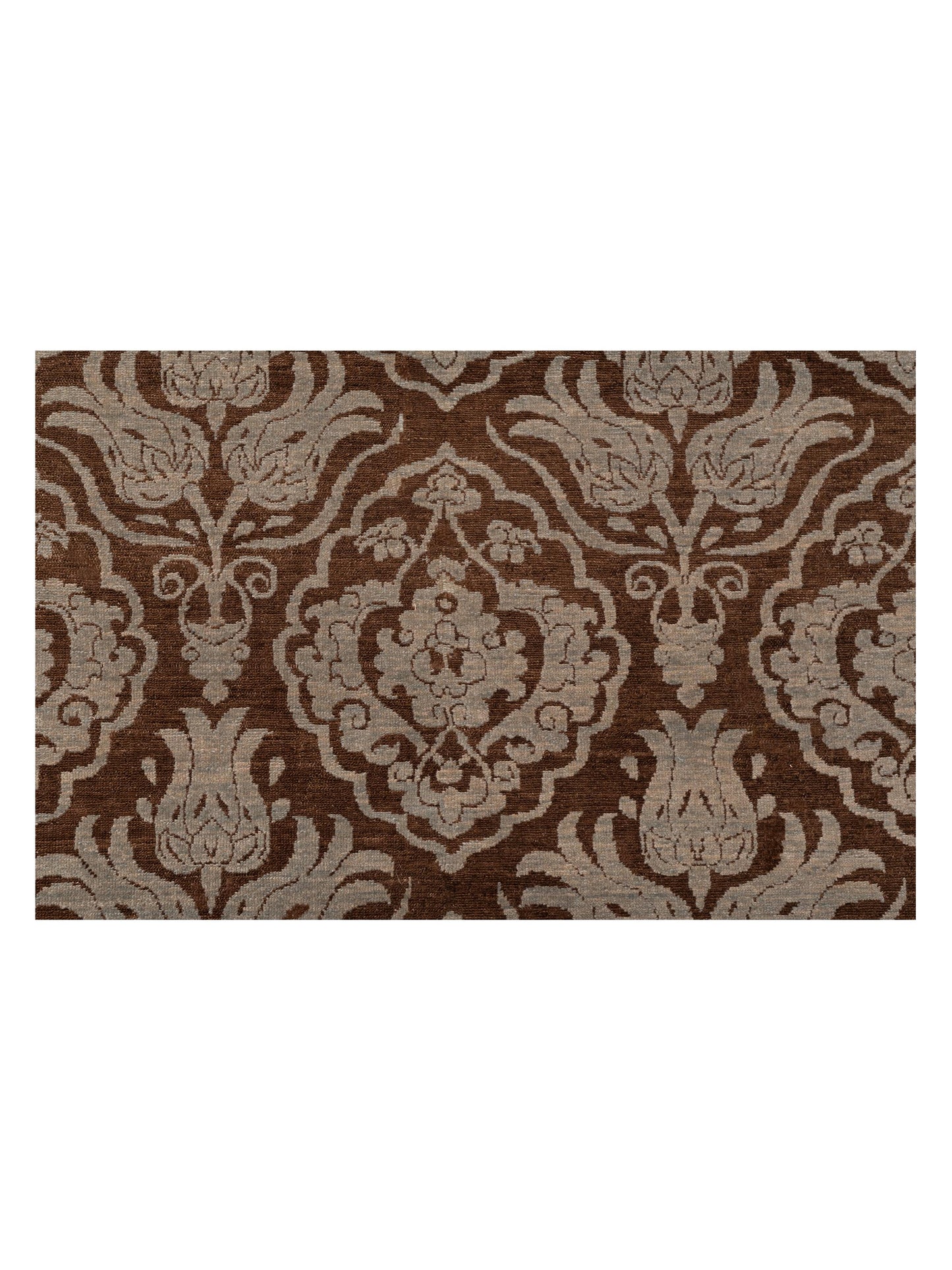 Defne Tulip Brown Ice Blue 12x15.1 Hand Knotted Rug
