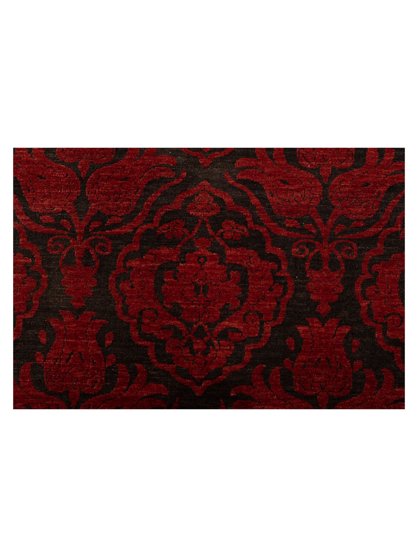 Defne Tulip Black Red 12x15 Hand Knotted Rug