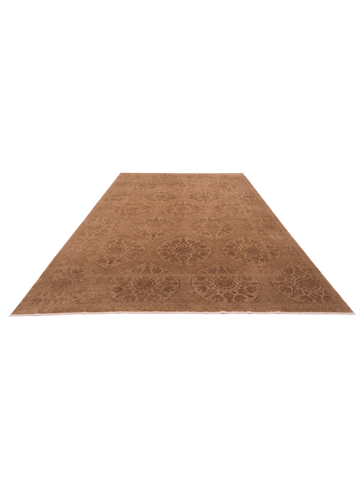 Defne Lotus Brown Dark Brown 10.7x13.6 Hand Knotted Rug