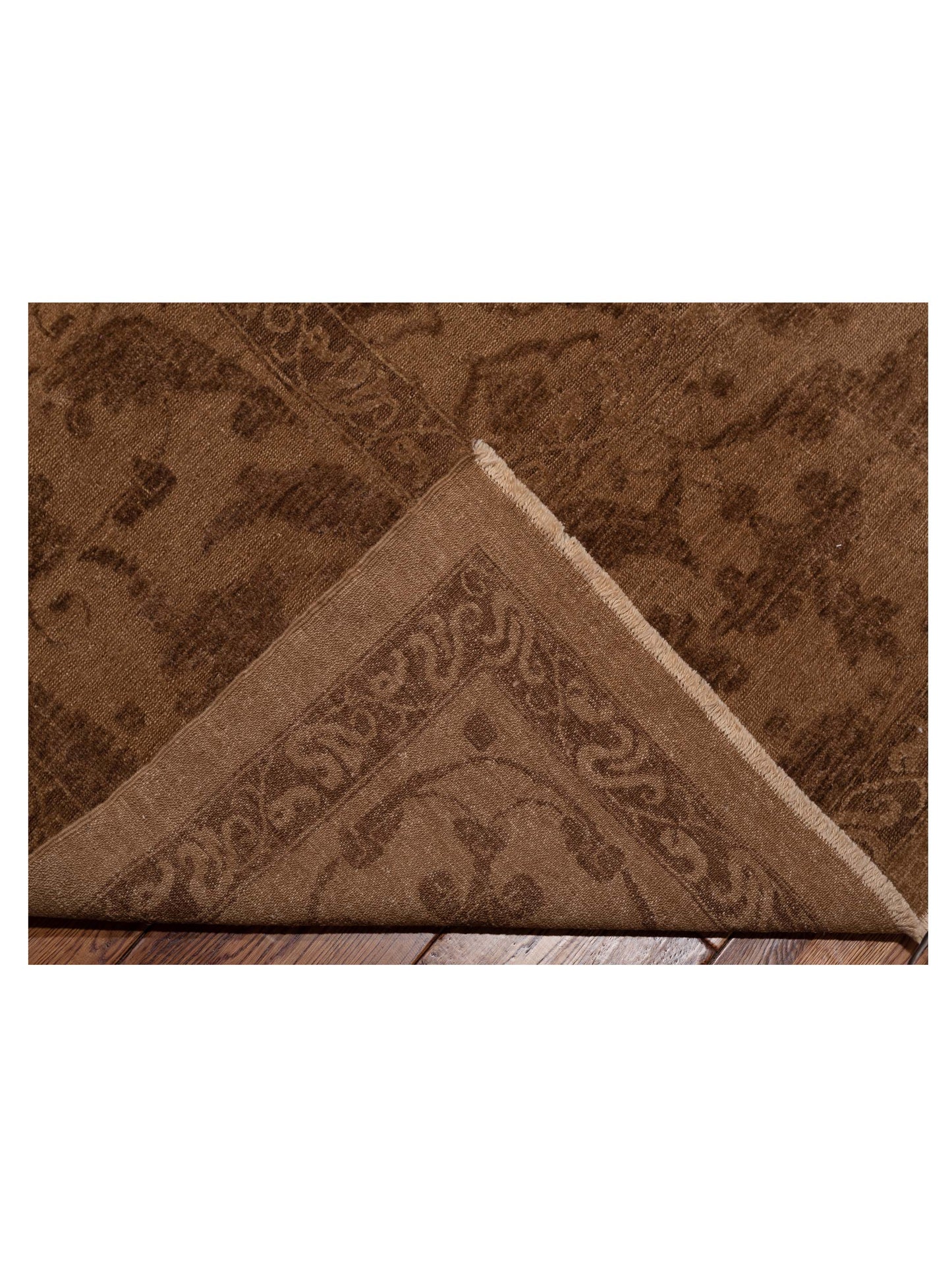 Defne Tulip Brown Dark Brown 11.11x15 Hand Knotted Rug
