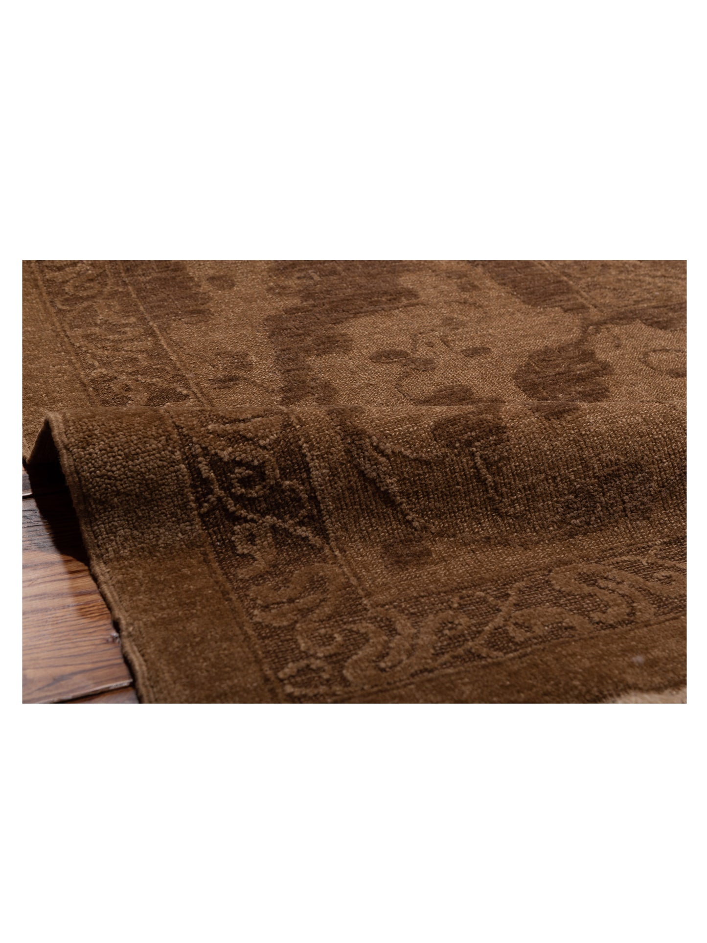 Defne Tulip Brown Dark Brown 11.11x15 Hand Knotted Rug