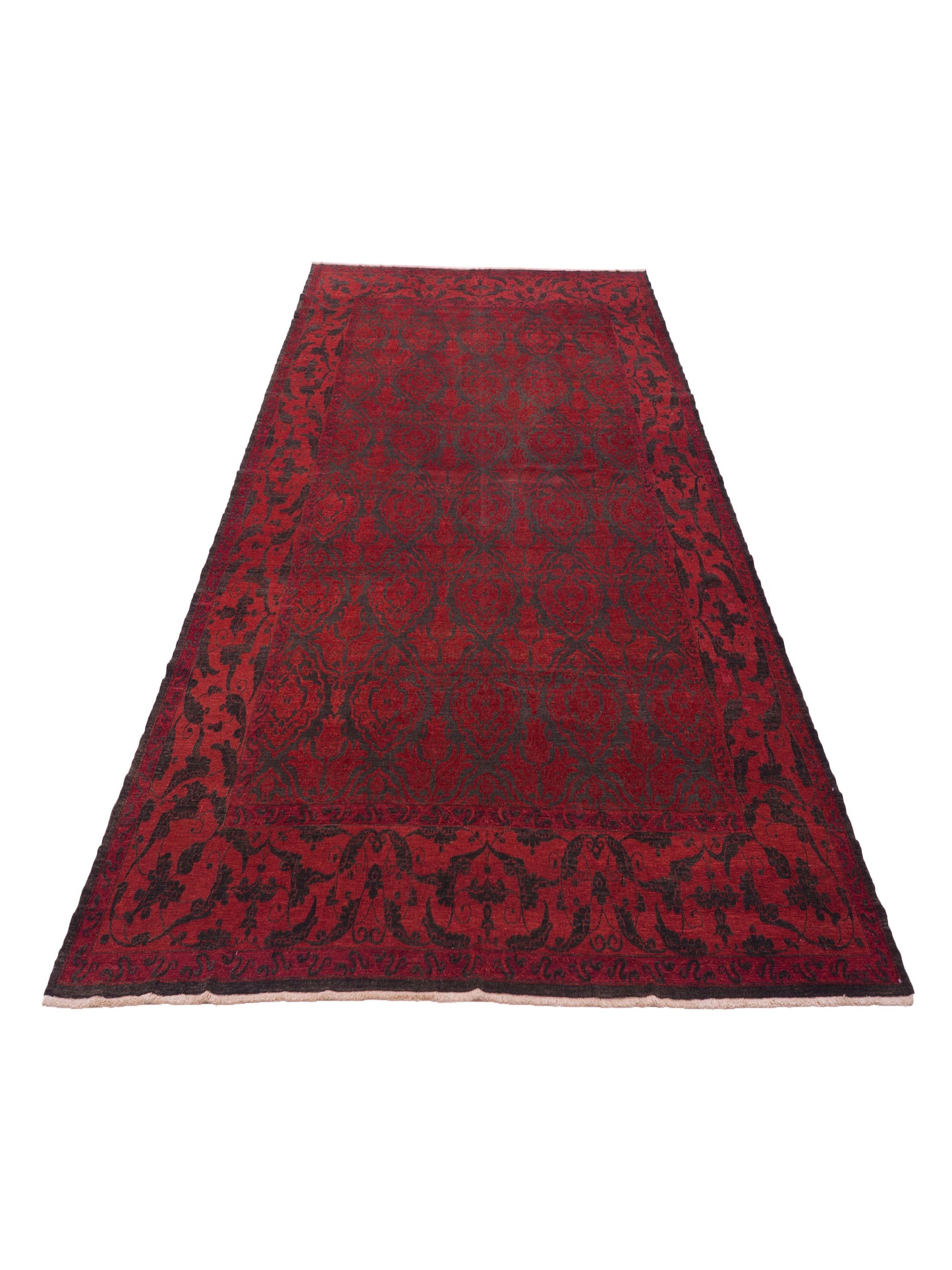 Defne Tulip Charcoal Red 10.5x13.6 Hand Knotted Rug