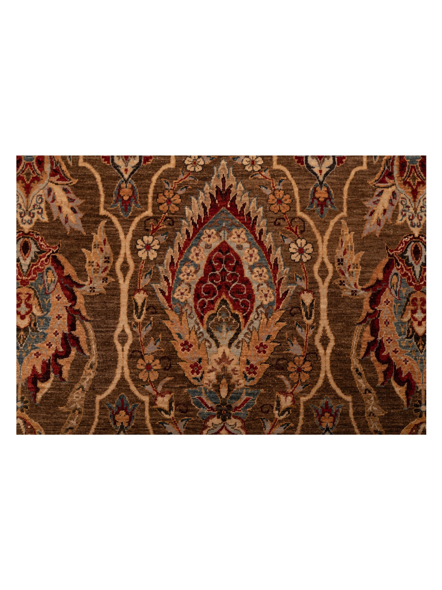 Firuze Simla Brown Light Blue 11.6x15.4 Hand Knotted Rug