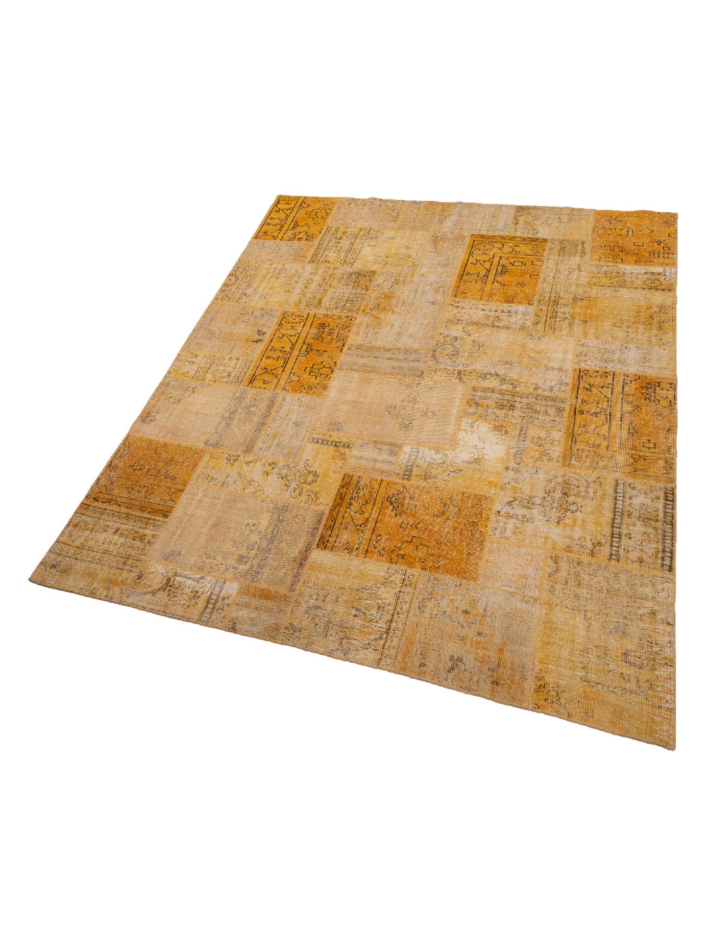 Turkish Vestige Patchwork 114052 Yellow 9x12 Hand Knotted Rug
