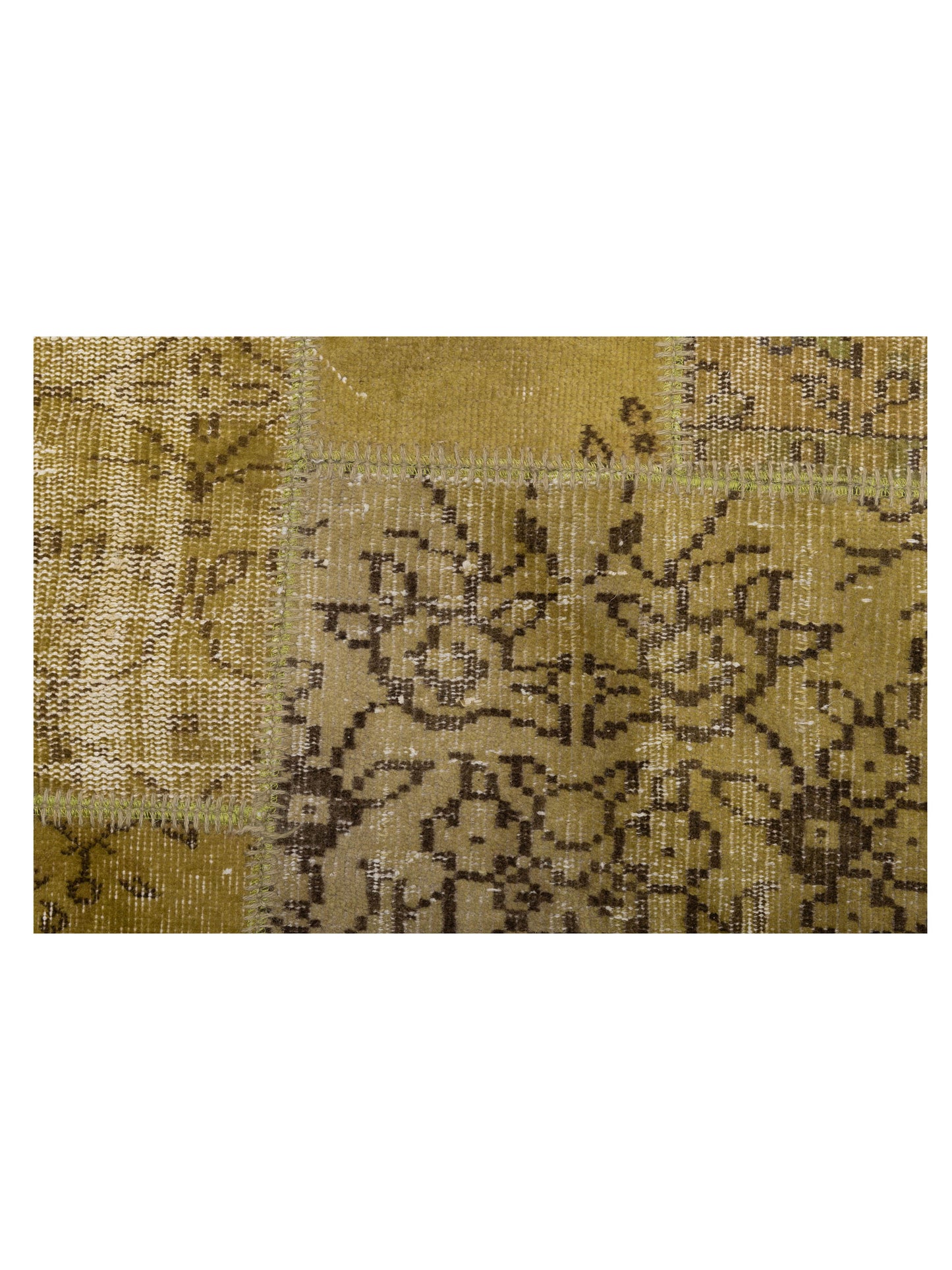 Turkish Vestige Patchwork 114053 Green 9x12 Hand Knotted Rug