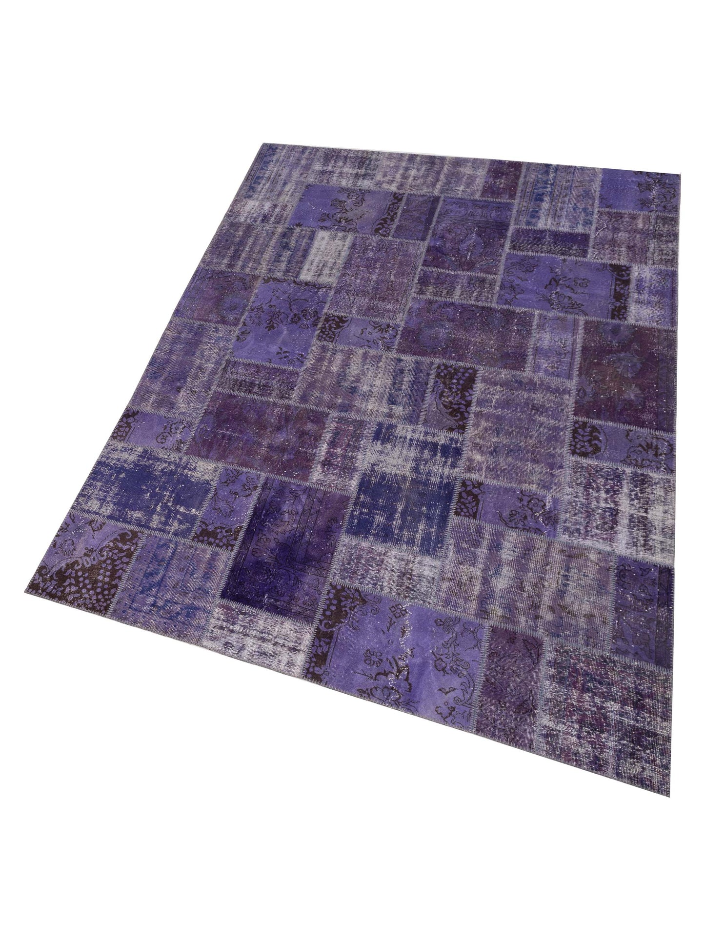 Turkish Vestige Patchwork 114060 Purple 9x12 Hand Knotted Rug