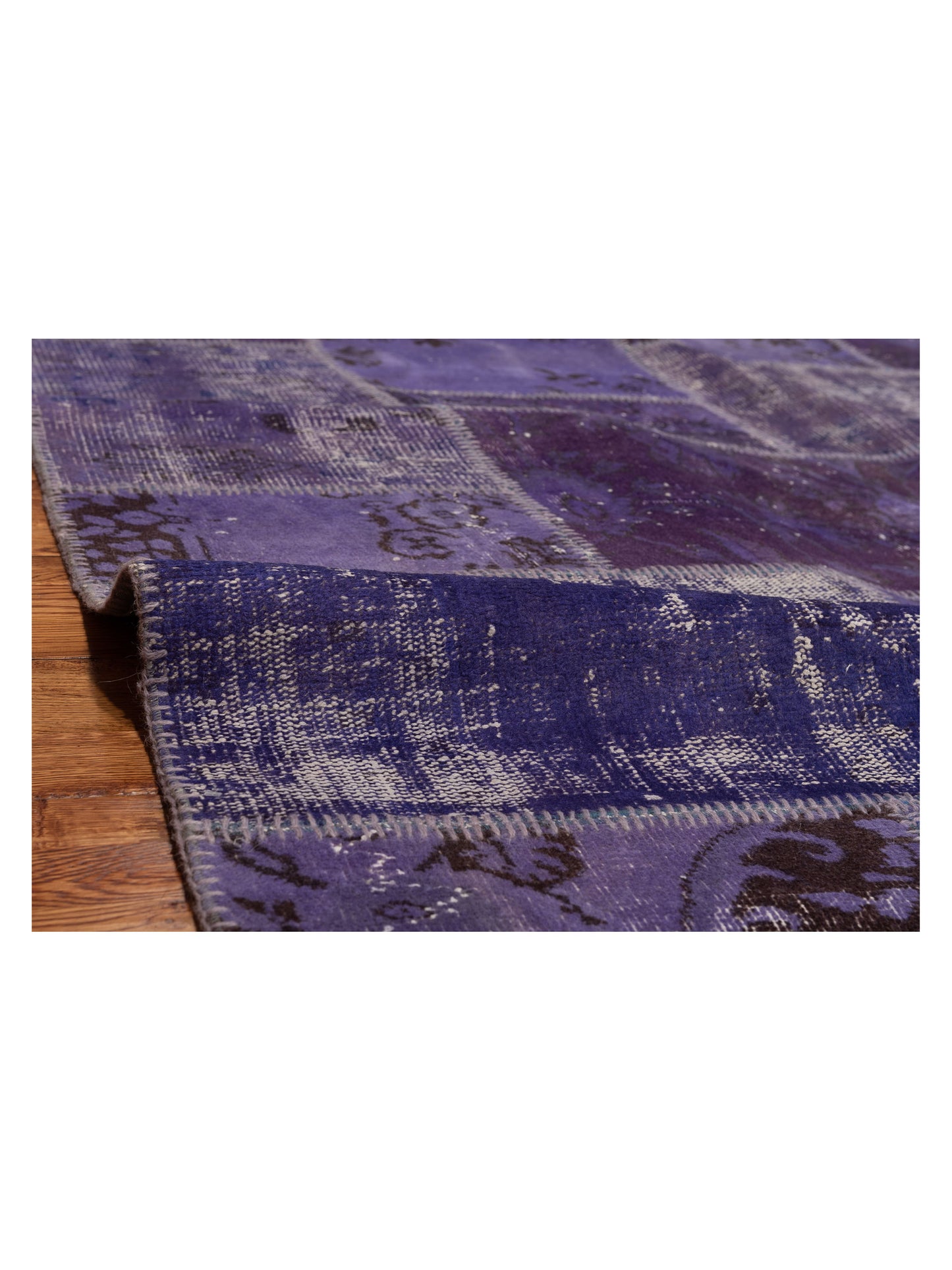Turkish Vestige Patchwork 114060 Purple 9x12 Hand Knotted Rug