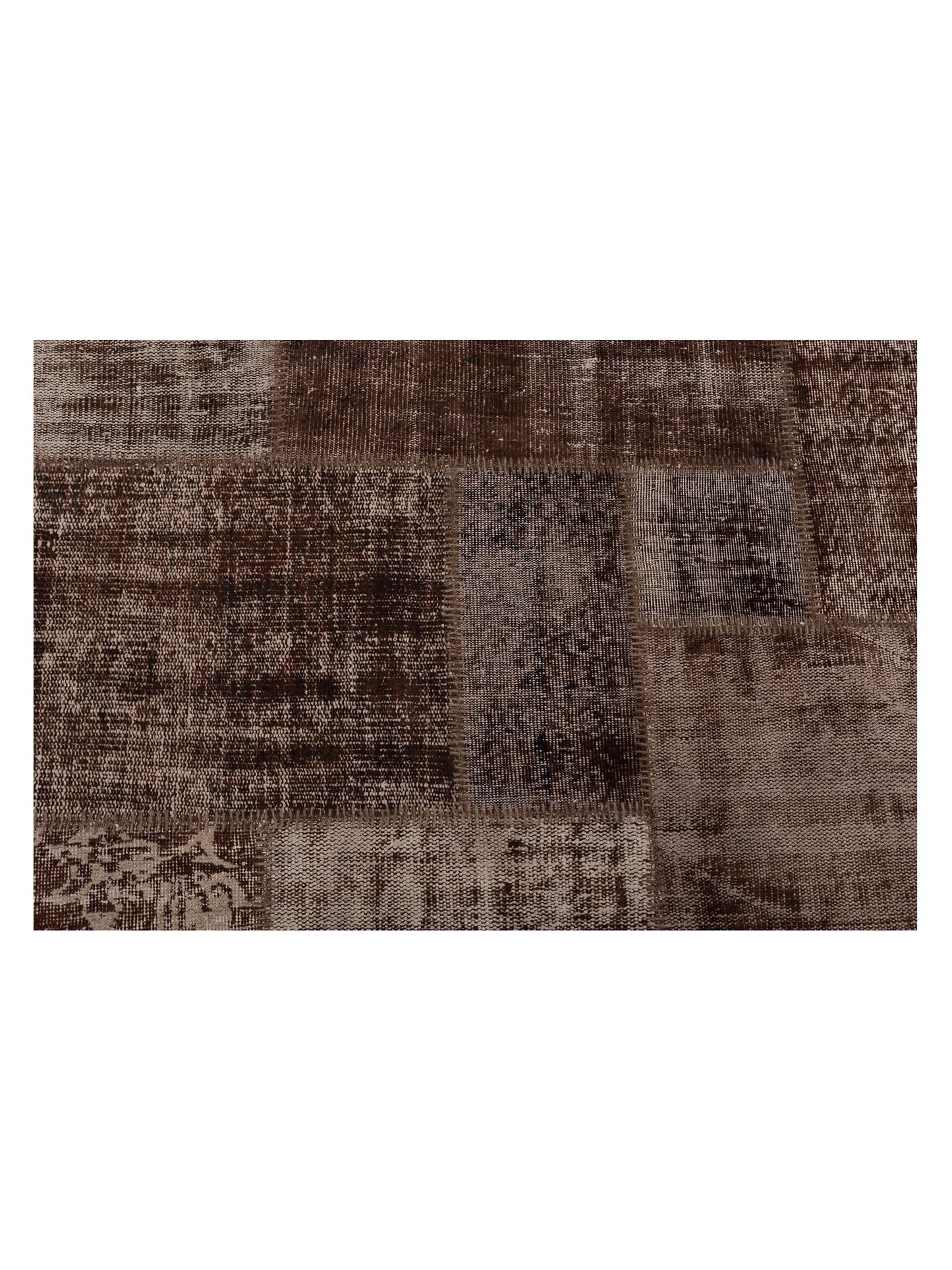 Turkish Vestige Patchwork 114068 Dark Brown 9x12 Hand Knotted Rug