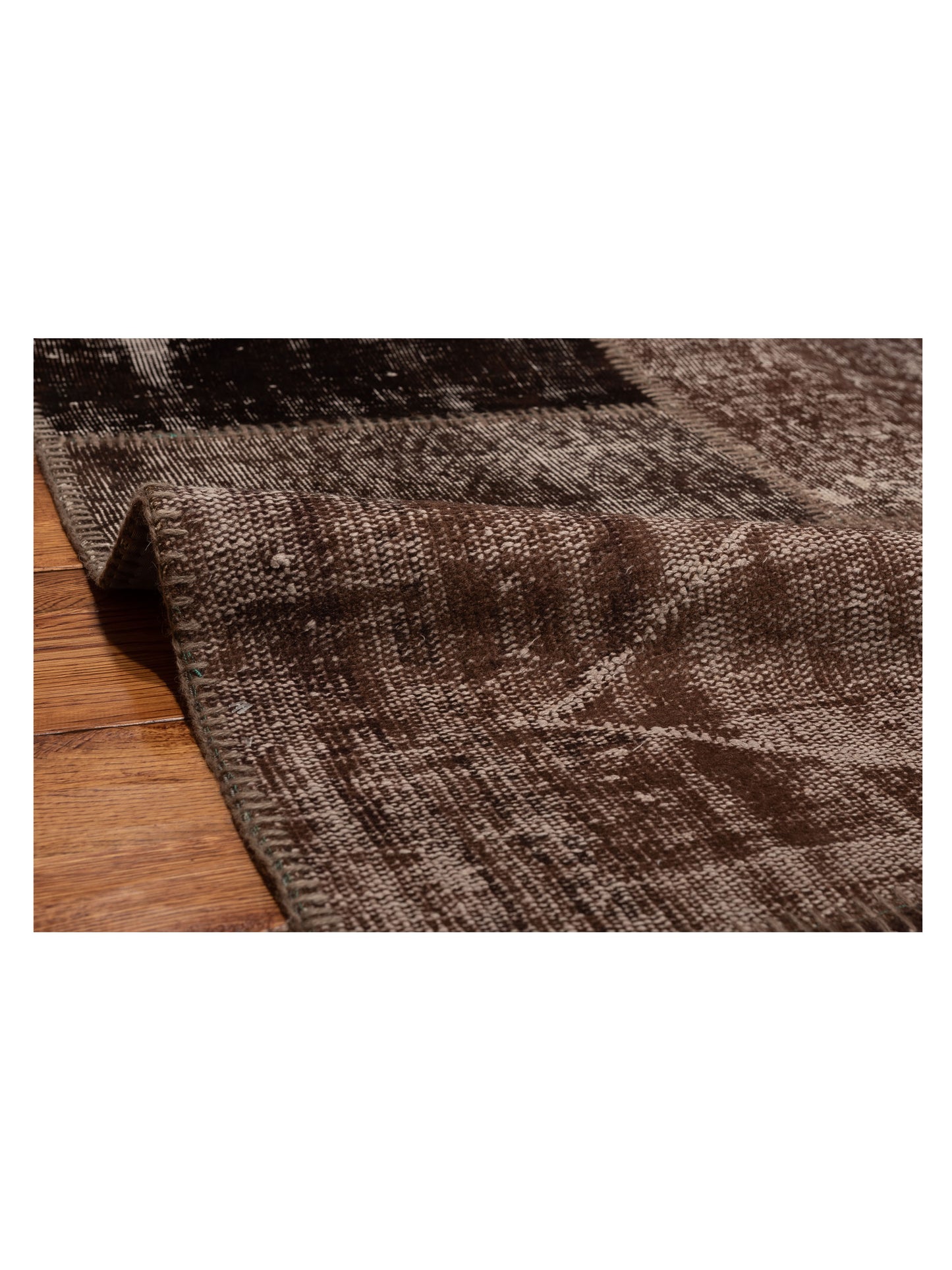 Turkish Vestige Patchwork 114068 Dark Brown 9x12 Hand Knotted Rug
