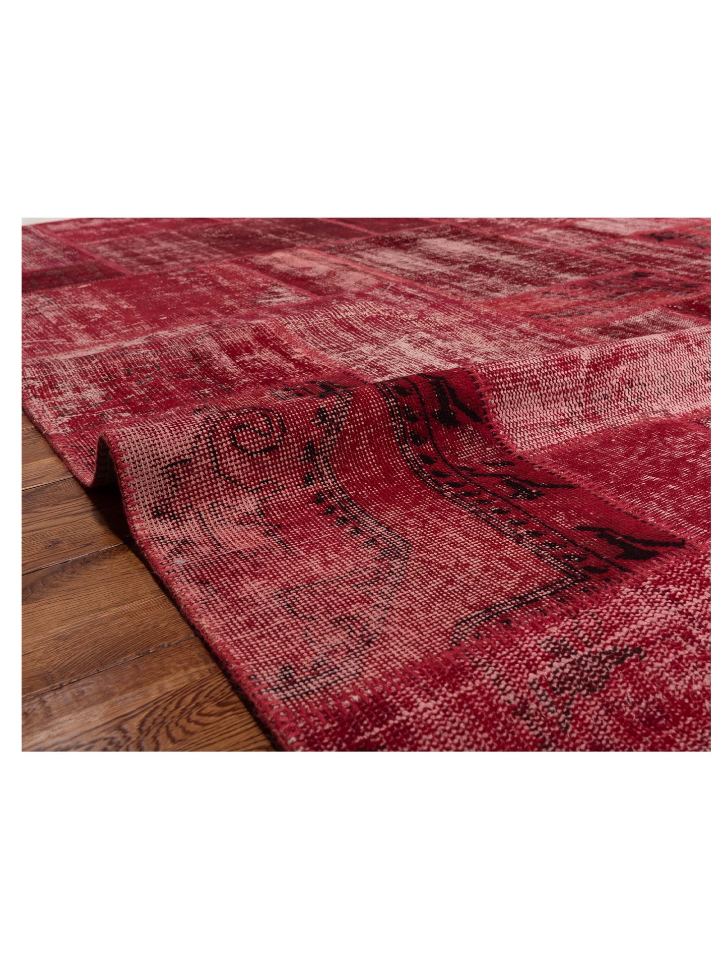 Turkish Vestige Patchwork 114092 Red 8x10 Hand Knotted Rug