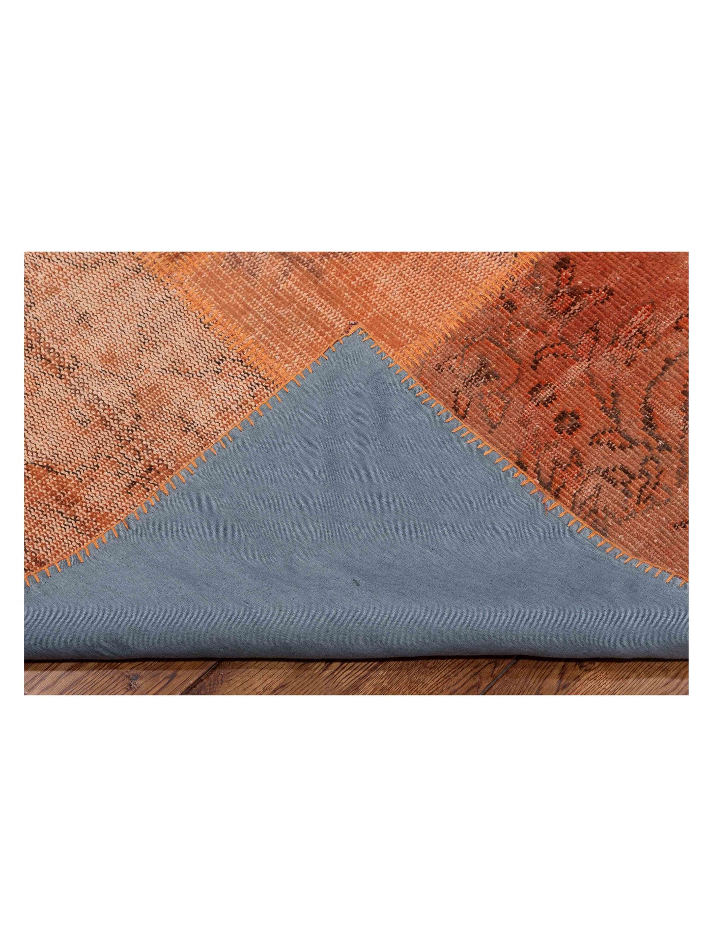 Turkish Vestige Patchwork 114098 Orange 8x10 Hand Knotted Rug