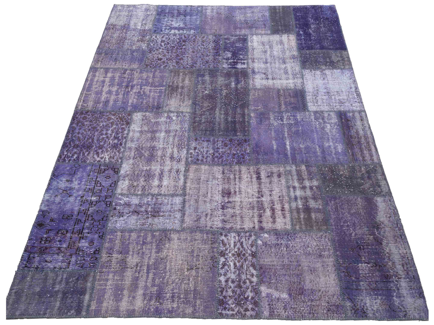 Turkish Vestige Patchwork 114103 Purple 8x10 Hand Knotted Rug