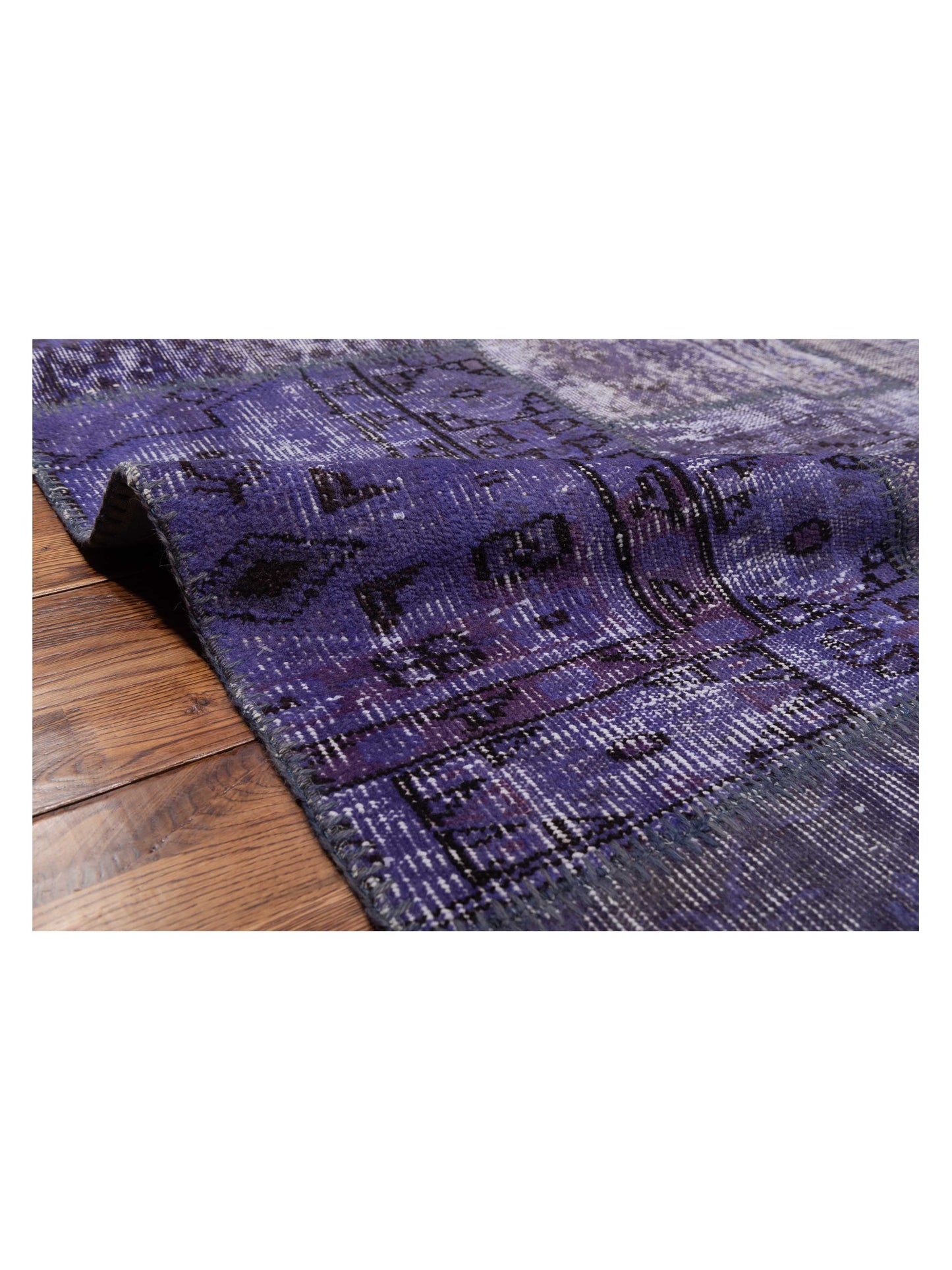 Turkish Vestige Patchwork 114103 Purple 8x10 Hand Knotted Rug