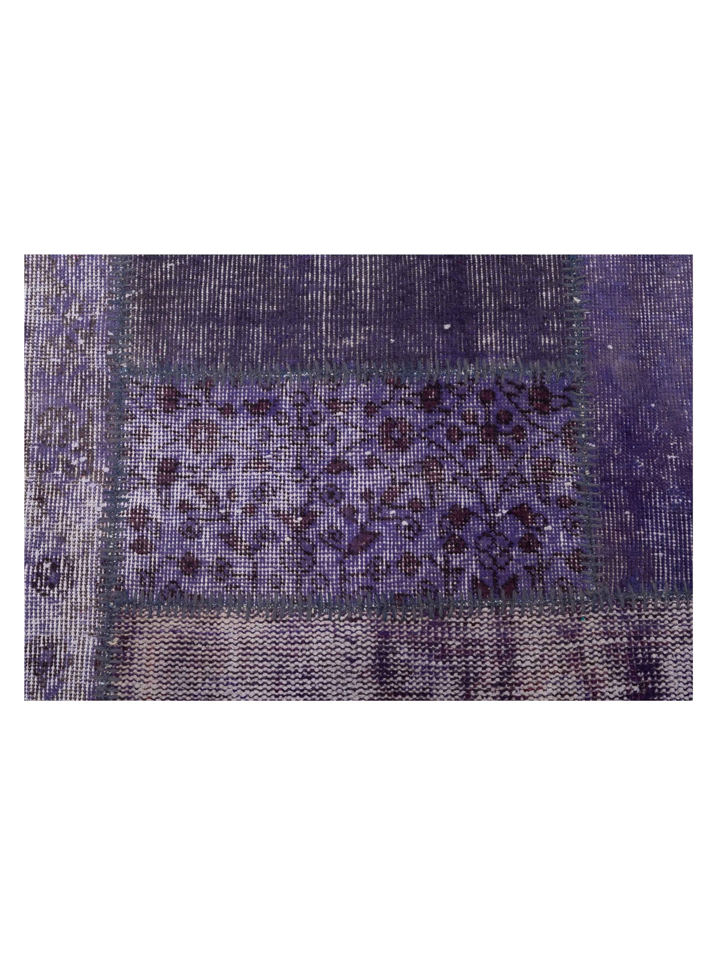Turkish Vestige Patchwork 114103 Purple 8x10 Hand Knotted Rug