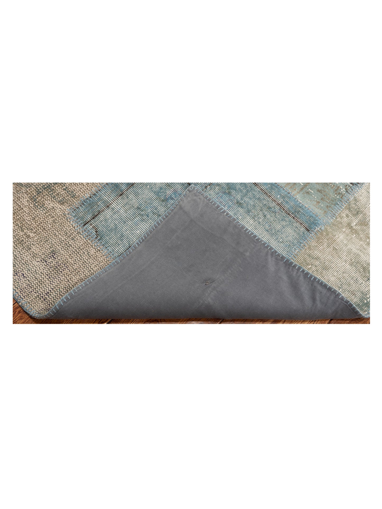Turkish Vestige Patchwork 114110 Jean Blue 8x10 Hand Knotted Rug
