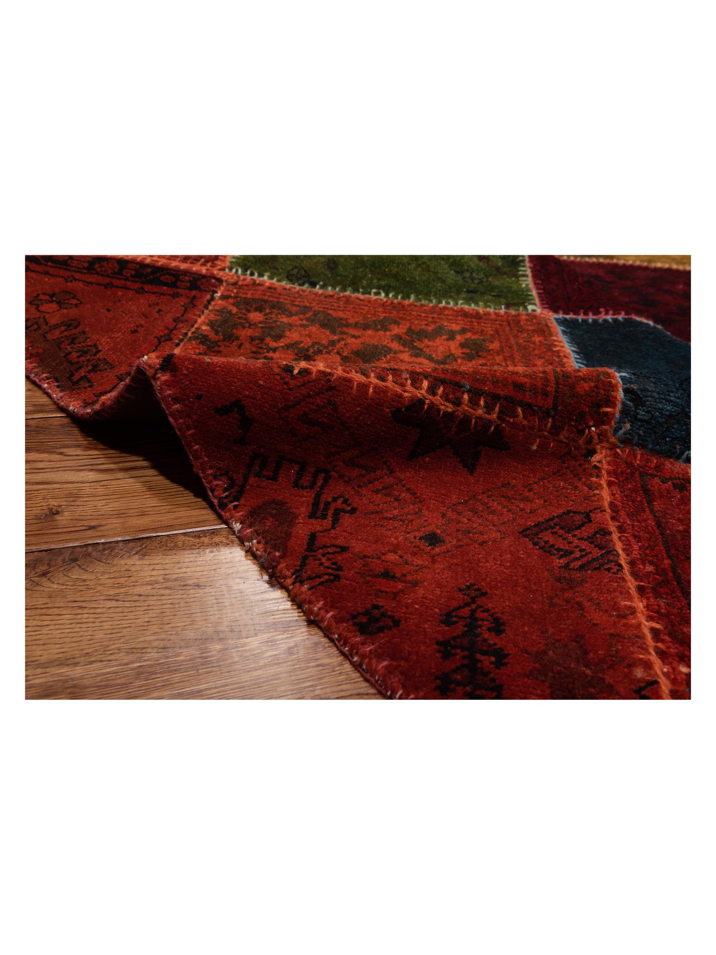 Turkish Vestige Patchwork 114224 Multi 10.6x10.6 Hand Knotted Rug