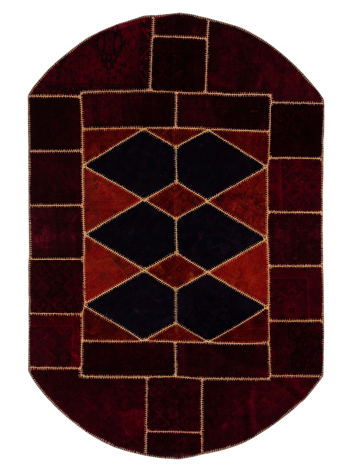 Pasha Turkish Vestige Patchwork Red Contemporary